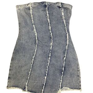 PrettyLittleThing petite size 4 NWT denim dress